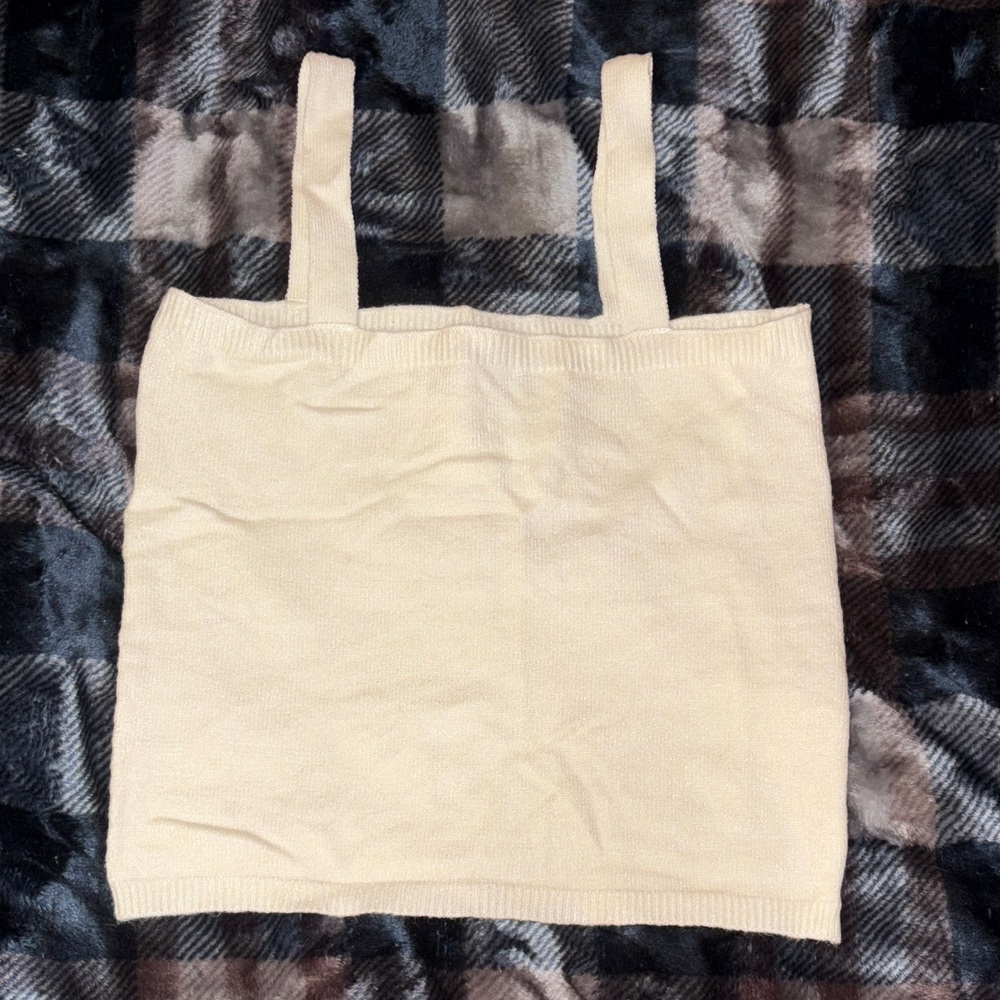 Buckle Cream Knit Top